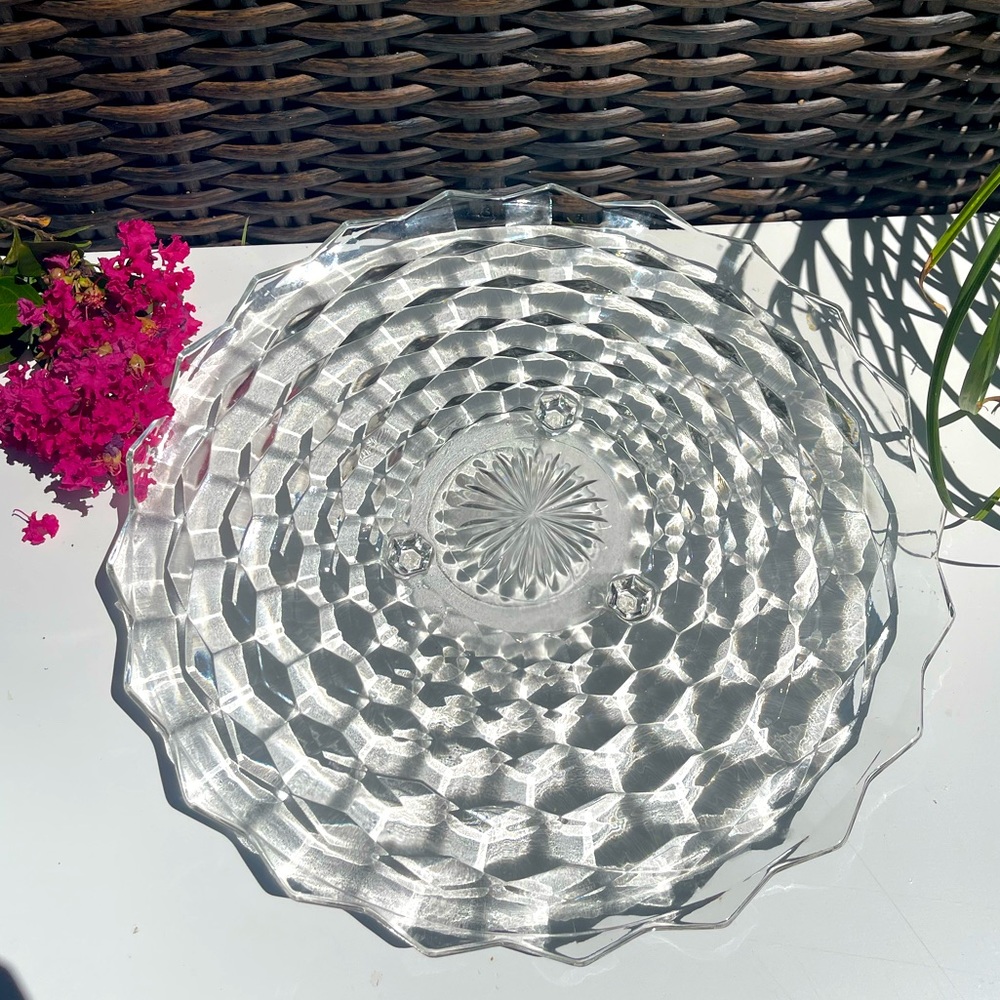 Fostoria American Footed Cake Plate